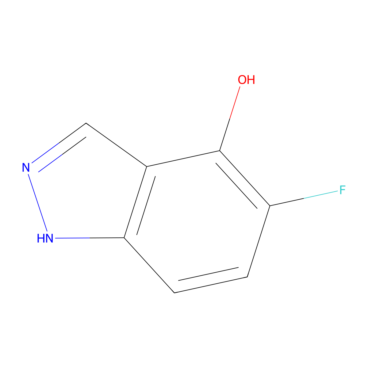5-fluoro-1H-indazol-4-ol molecular structure, CAS 1638765-01-1