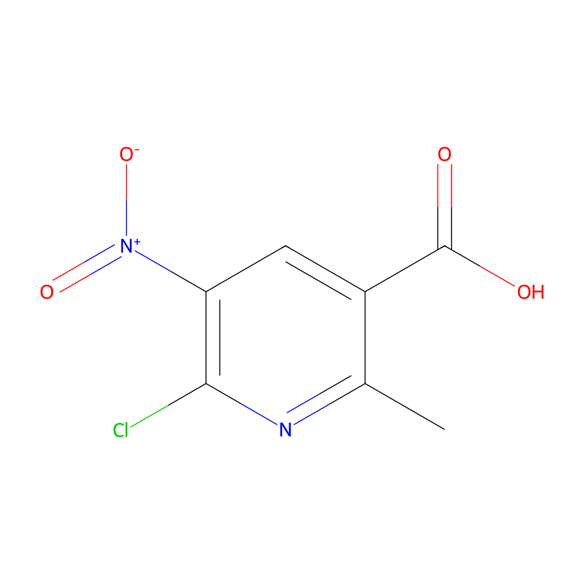 6-Chloro-2-methyl-5-nitropyridine-3-carboxylic acid molecular structure, CAS 1638765-04-4