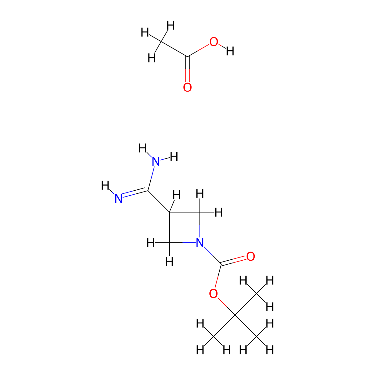 Acetic acid; tert-butyl 3-carbamimidoylazetidine-1-carboxylate molecular structure, CAS 1638765-18-0