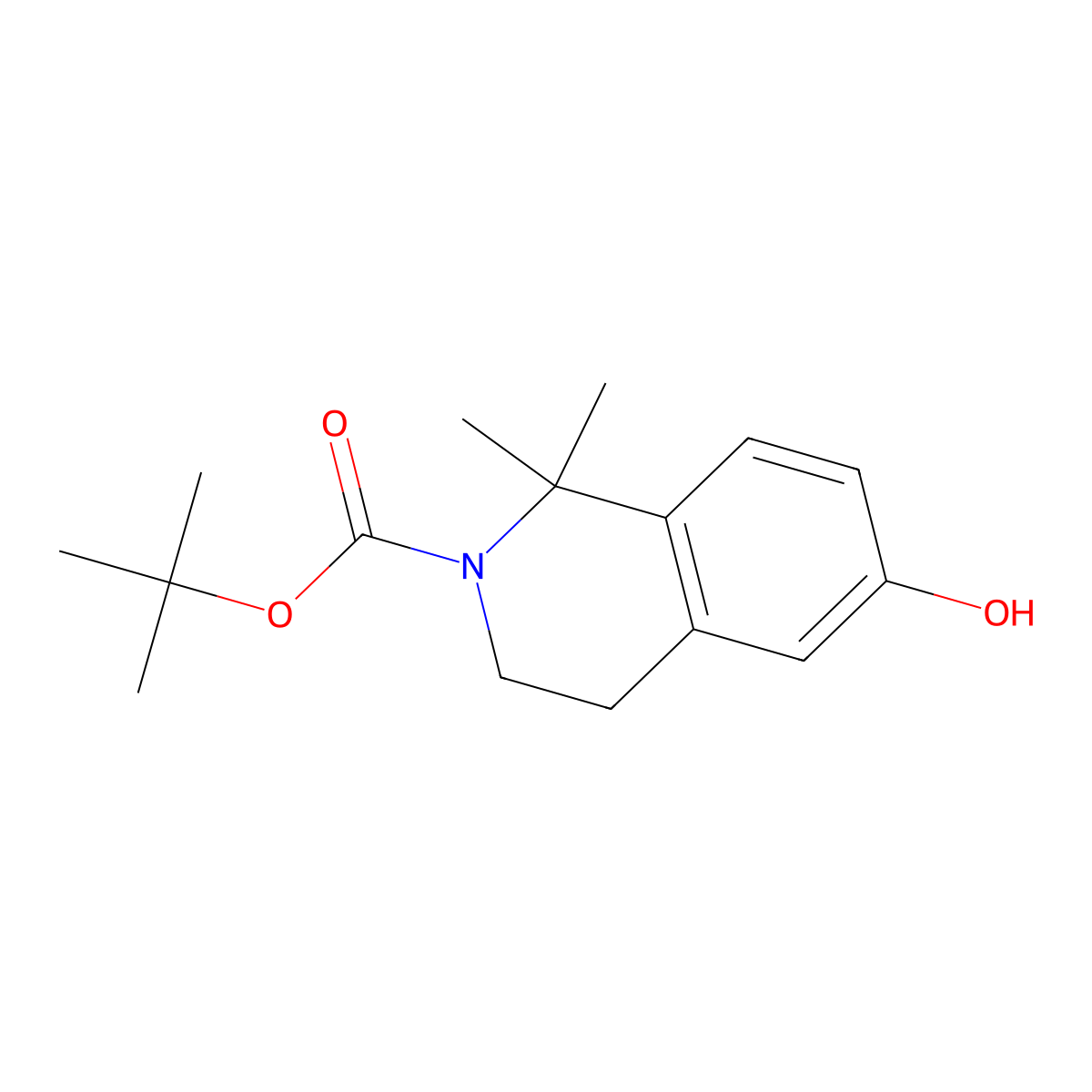 2-Boc-1,1-dimethyl-1,2,3,4-tetrahydroisoquinolin-6-ol molecular structure, CAS 1638765-20-4