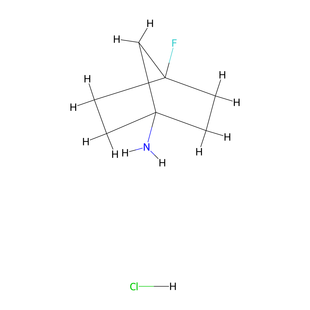 4-Fluorobicyclo(2.2.1)heptan-1-amine hydrochloride molecular structure, CAS 1638765-29-3