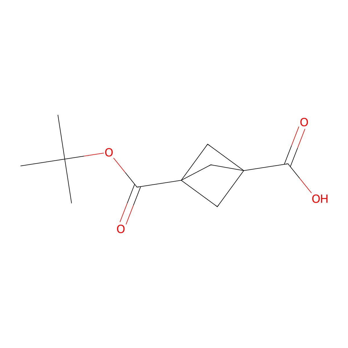 3-(Tert-butoxycarbonyl)bicyclo[1.1.1]pentane-1-carboxylic acid molecular structure, CAS 1638765-30-6