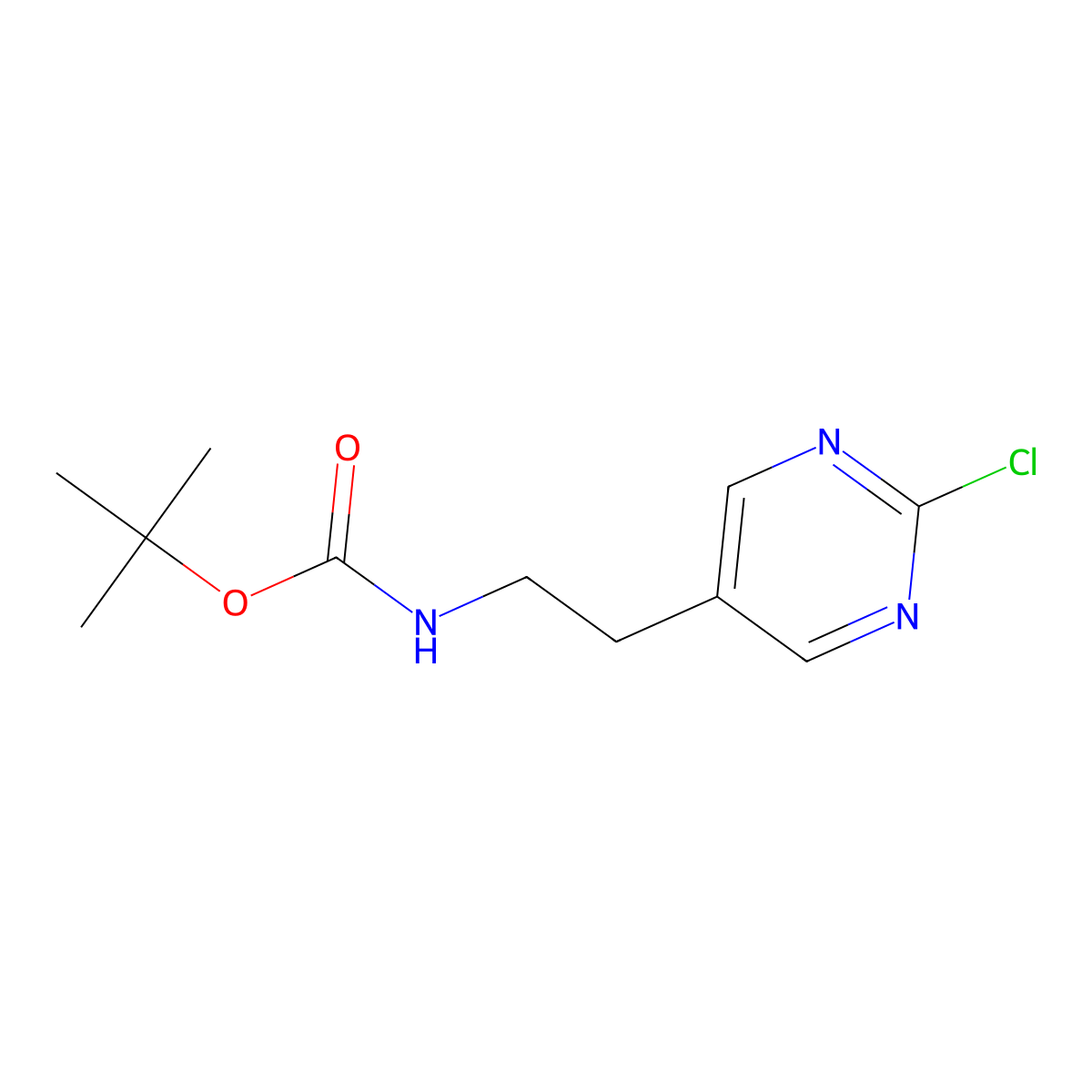 tert-butyl N-[2-(2-chloropyrimidin-5-yl)ethyl]carbamate molecular structure, CAS 1638765-31-7