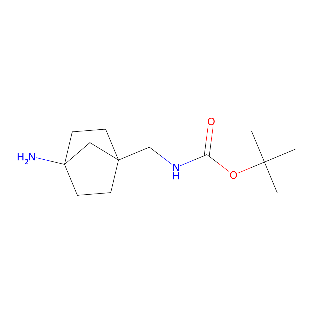 tert-Butyl N-({4-aminobicyclo[2.2.1]heptan-1-yl}methyl)carbamate molecular structure, CAS 1638765-41-9
