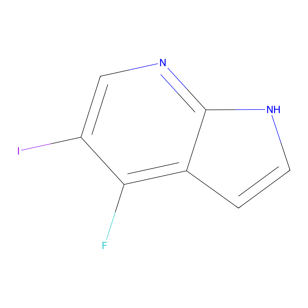 4-Fluoro-5-iodo-1H-pyrrolo[2,3-b]pyridine molecular structure, CAS 1638765-44-2