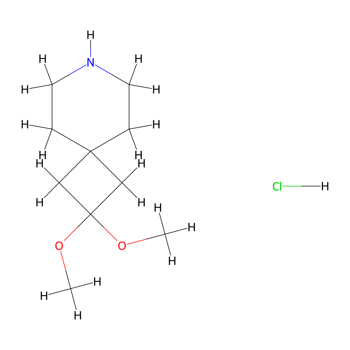 2,2-Dimethoxy-7-azaspiro[3.5]nonane hydrochloride molecular structure, CAS 1638766-92-3
