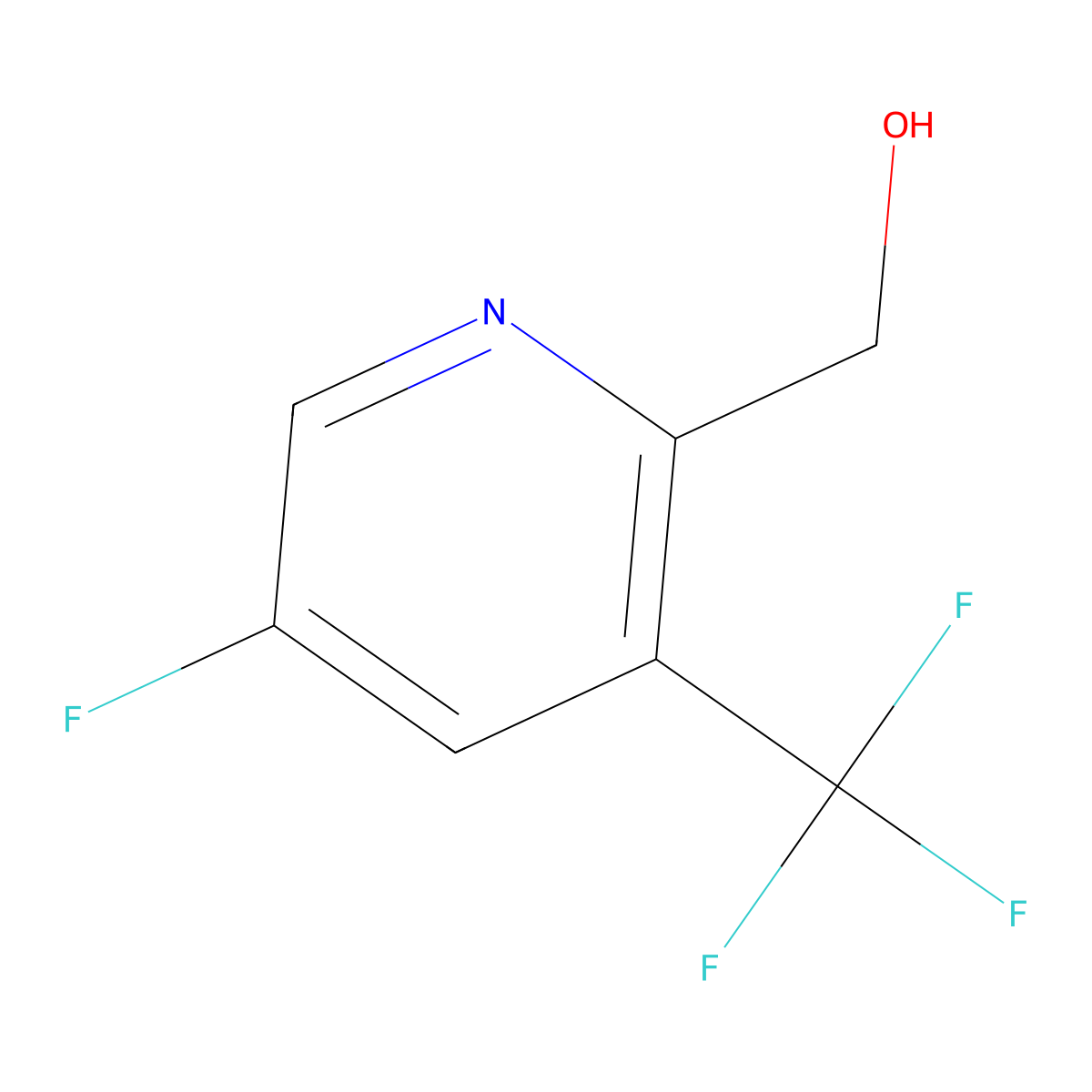 (5-Fluoro-3-(trifluoromethyl)pyridin-2-yl)methanol molecular structure, CAS 1638766-99-0