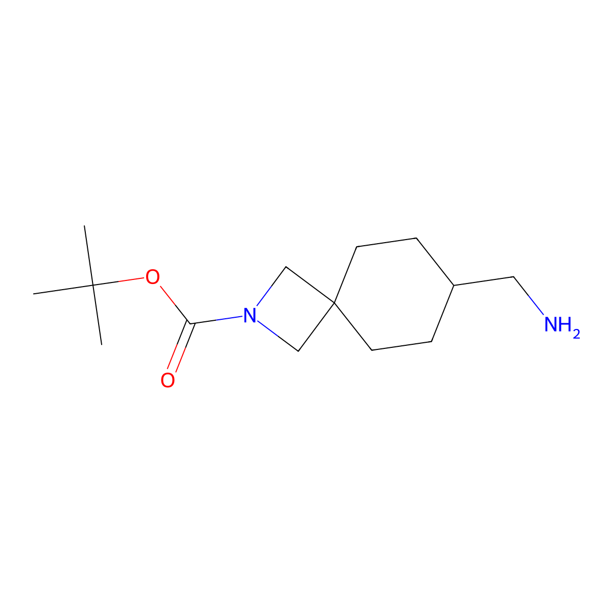 tert-Butyl 7-(aminomethyl)-2-azaspiro[3.5]nonane-2-carboxylate molecular structure, CAS 1638767-03-9