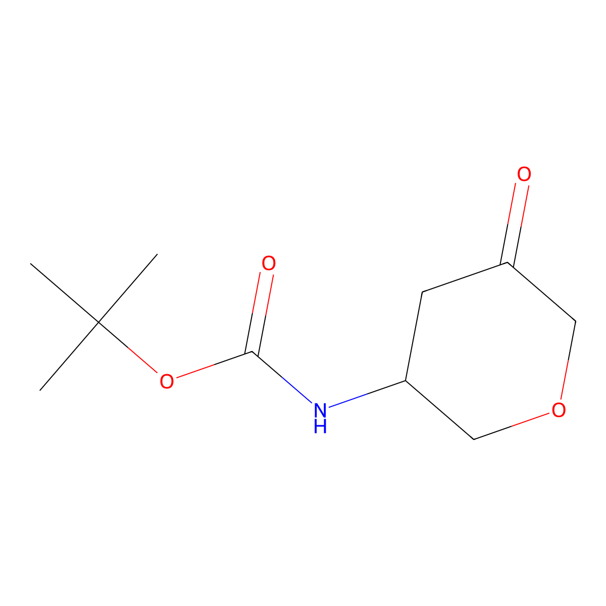 tert-butyl N-(5-oxooxan-3-yl)carbamate molecular structure, CAS 1638767-05-1