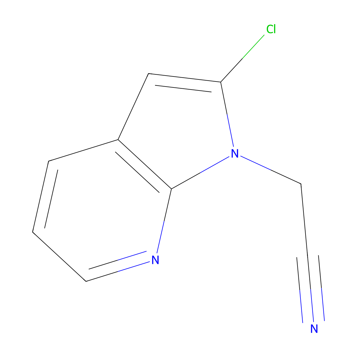 2-{2-chloro-1H-pyrrolo[2,3-b]pyridin-1-yl}acetonitrile molecular structure, CAS 1638767-08-4