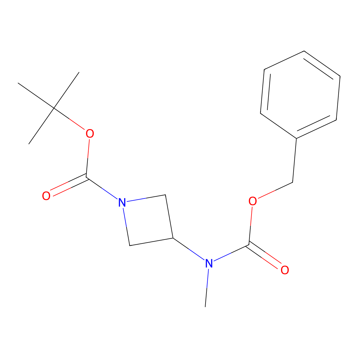 Tert-butyl 3-{[(benzyloxy)carbonyl](methyl)amino}azetidine-1-carboxylate molecular structure, CAS 1638767-12-0