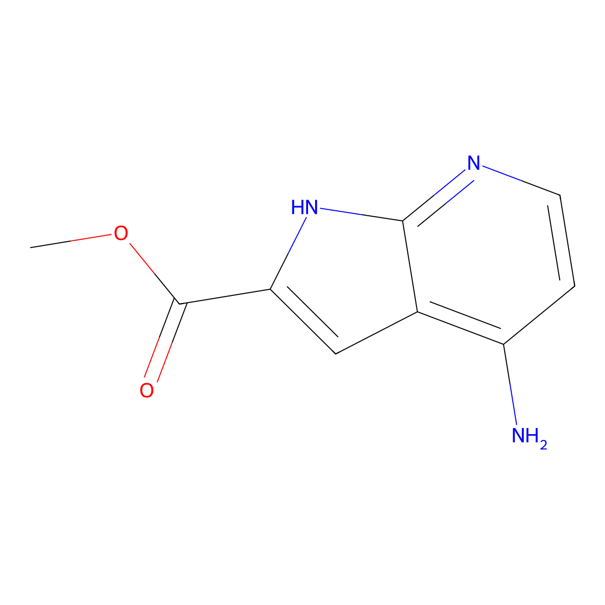 methyl 4-amino-1H-pyrrolo[2,3-b]pyridine-2-carboxylate molecular structure, CAS 1638767-17-5
