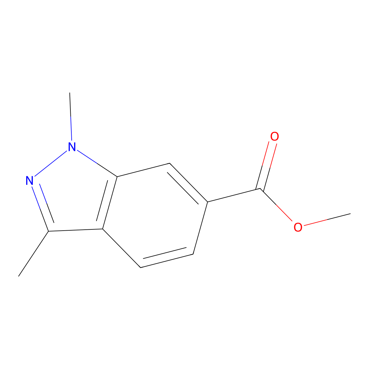 methyl 1,3-dimethyl-1H-indazole-6-carboxylate molecular structure, CAS 1638767-18-6
