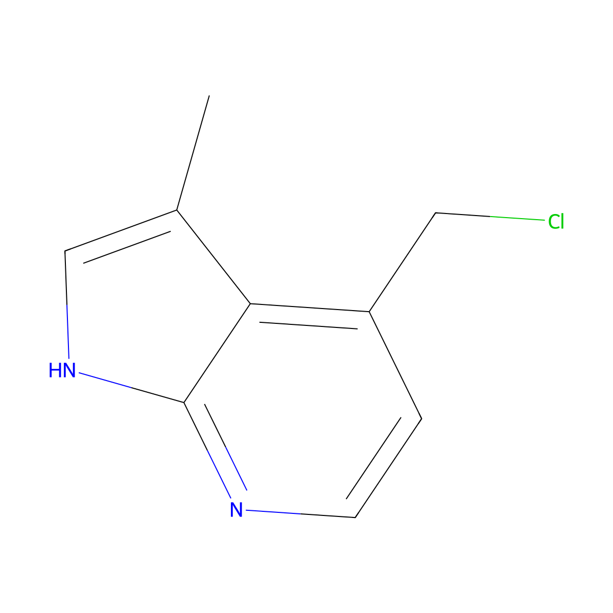 4-(chloromethyl)-3-methyl-1H-pyrrolo[2,3-b]pyridine molecular structure, CAS 1638767-19-7