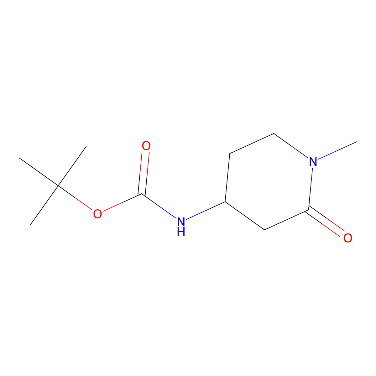 tert-Butyl N-(1-methyl-2-oxopiperidin-4-yl)carbamate molecular structure, CAS 1638767-22-2