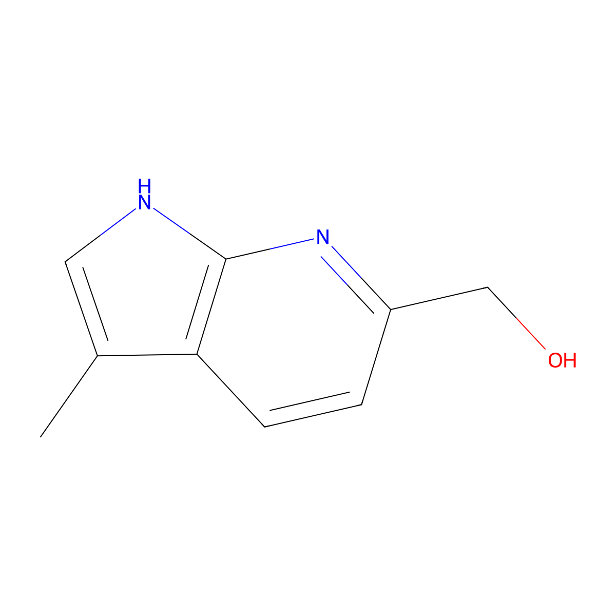 {3-methyl-1H-pyrrolo[2,3-b]pyridin-6-yl}methanol molecular structure, CAS 1638767-24-4
