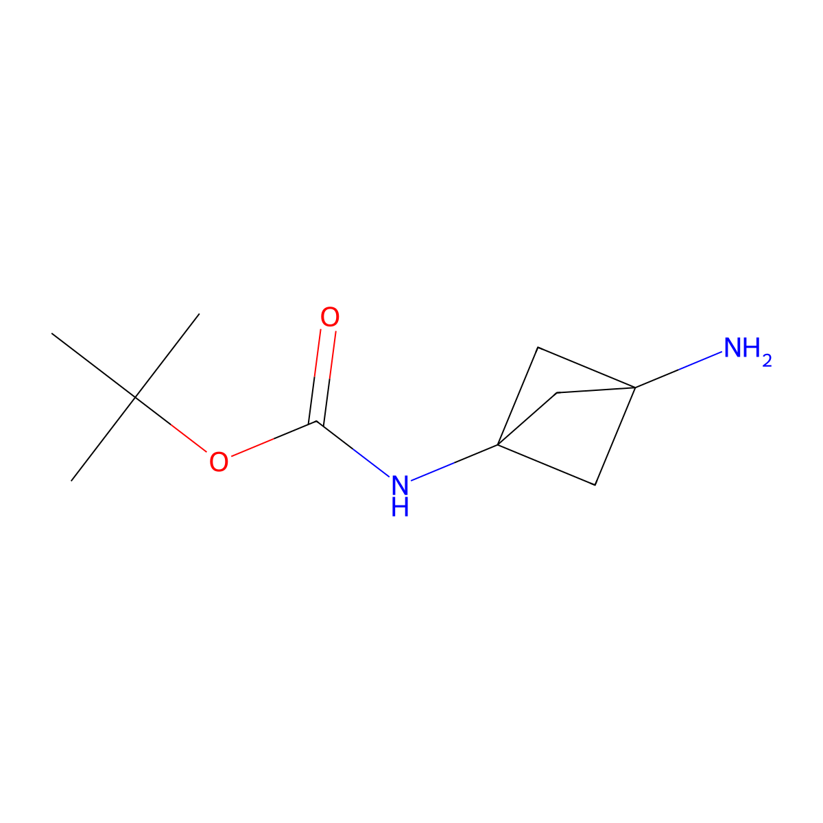 tert-Butyl (3-aminobicyclo[1.1.1]pent-1-yl)carbamate molecular structure, CAS 1638767-25-5