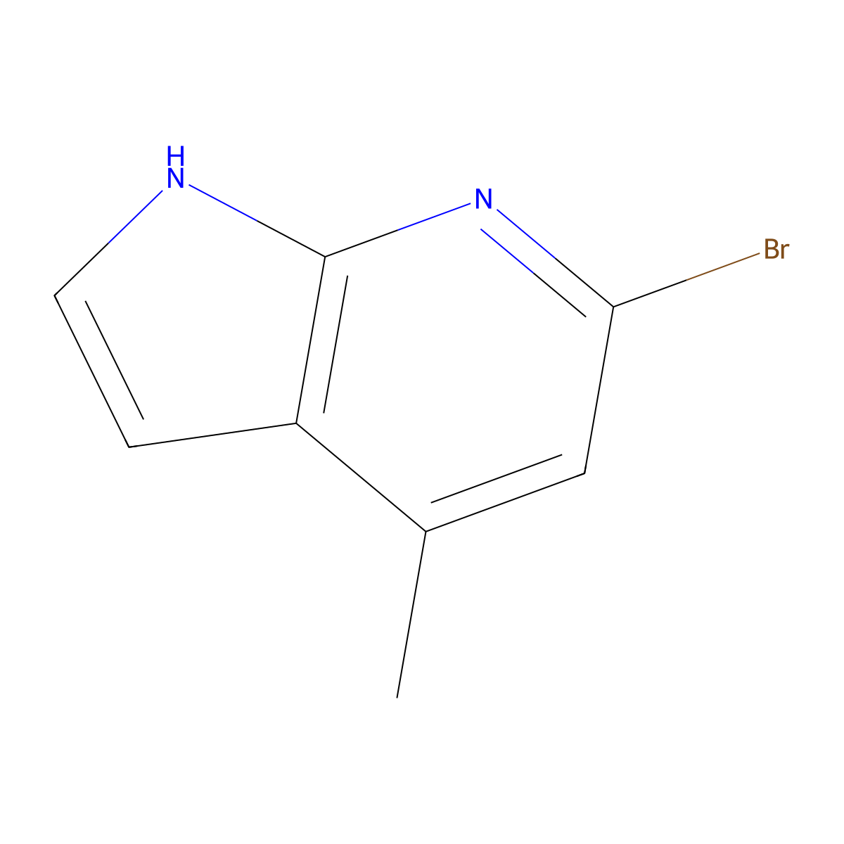 6-bromo-4-methyl-1H-pyrrolo[2,3-b]pyridine molecular structure, CAS 1638767-32-4