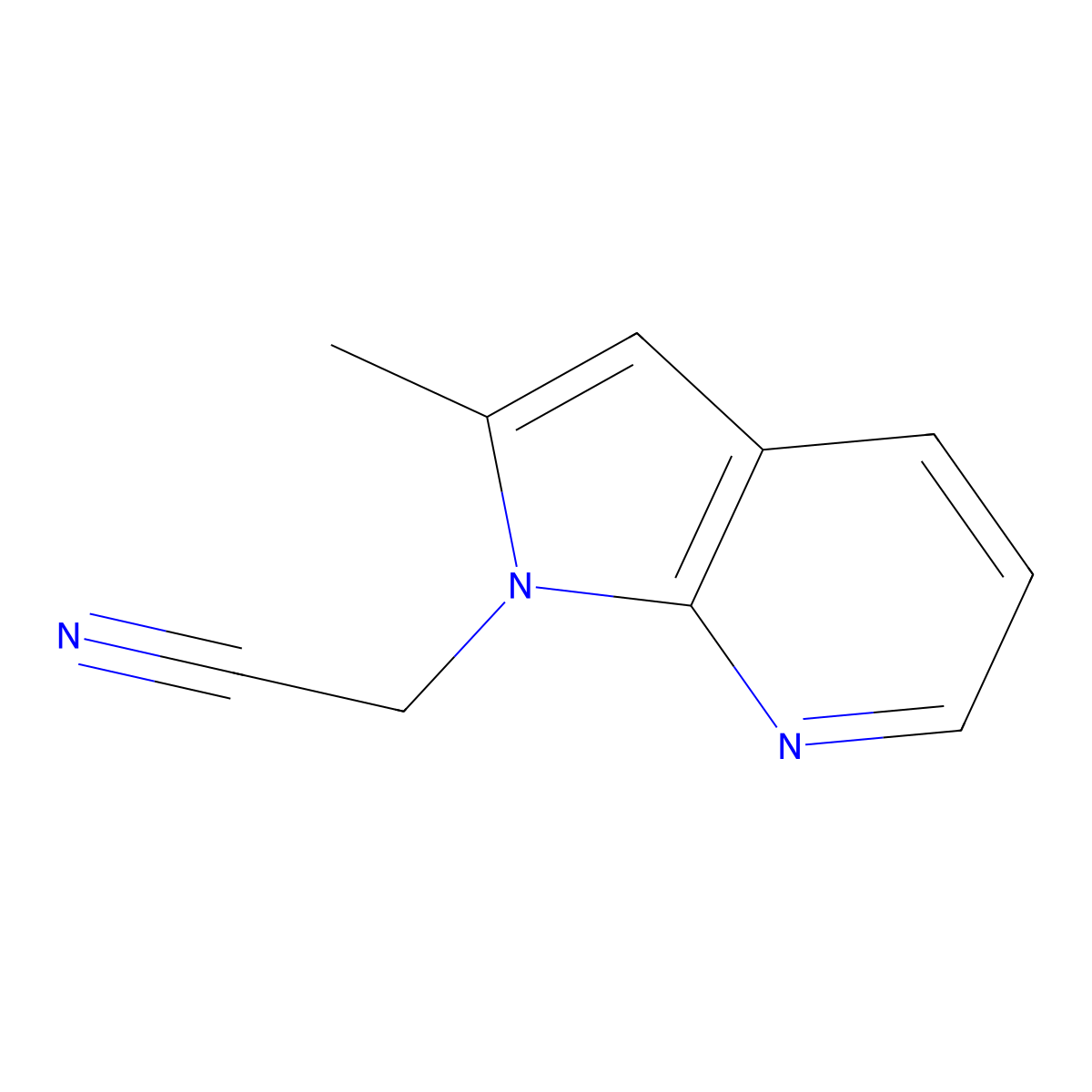 2-{2-methyl-1H-pyrrolo[2,3-b]pyridin-1-yl}acetonitrile molecular structure, CAS 1638767-33-5