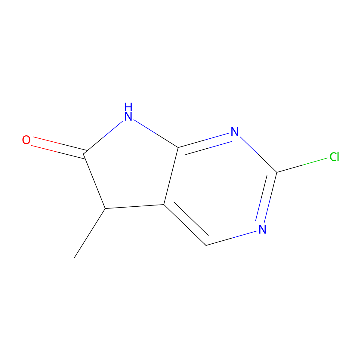 2-chloro-5-methyl-5H,6H,7H-pyrrolo[2,3-d]pyrimidin-6-one molecular structure, CAS 1638767-37-9