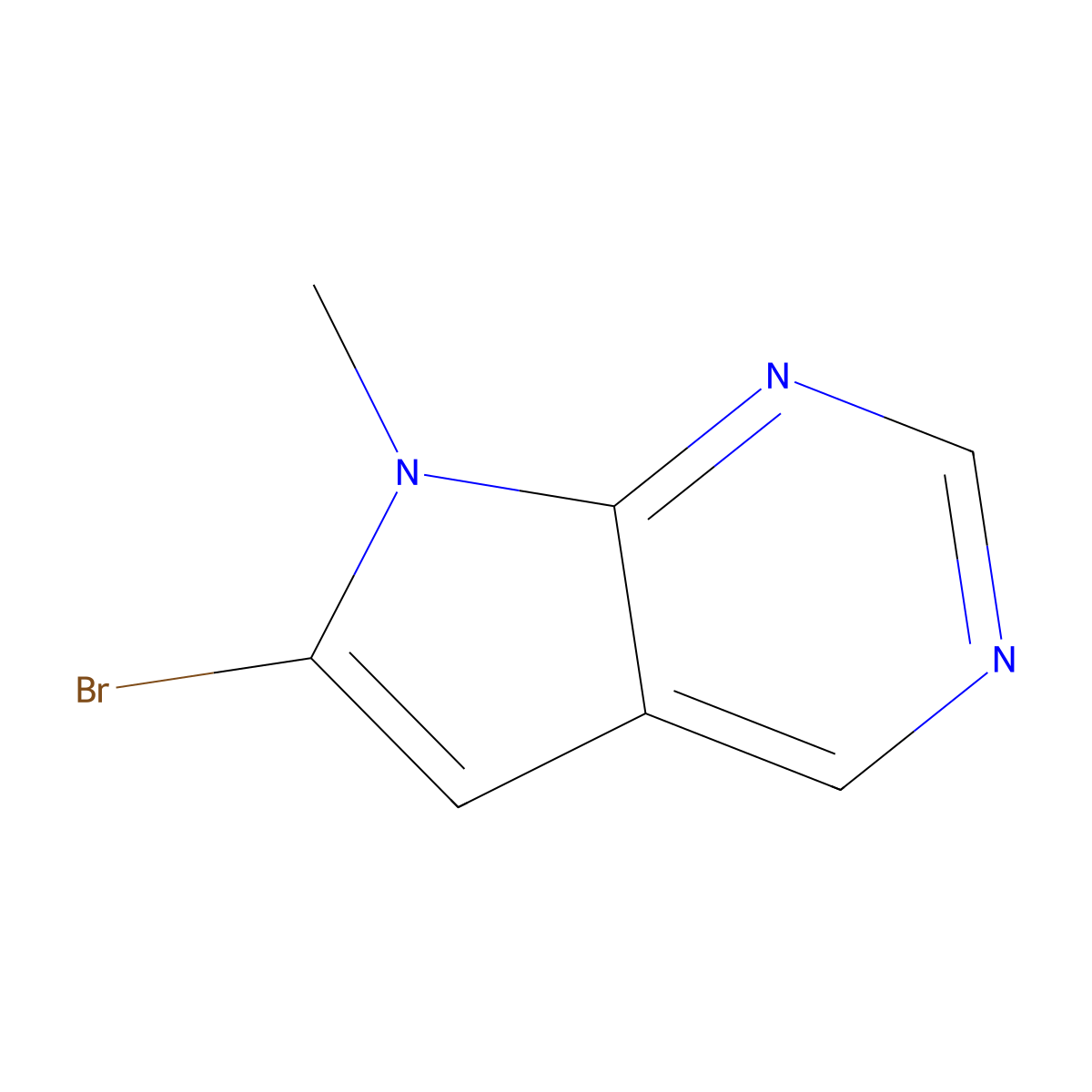 6-Bromo-7-methyl-7H-pyrrolo[2,3-d]pyrimidine molecular structure, CAS 1638767-40-4