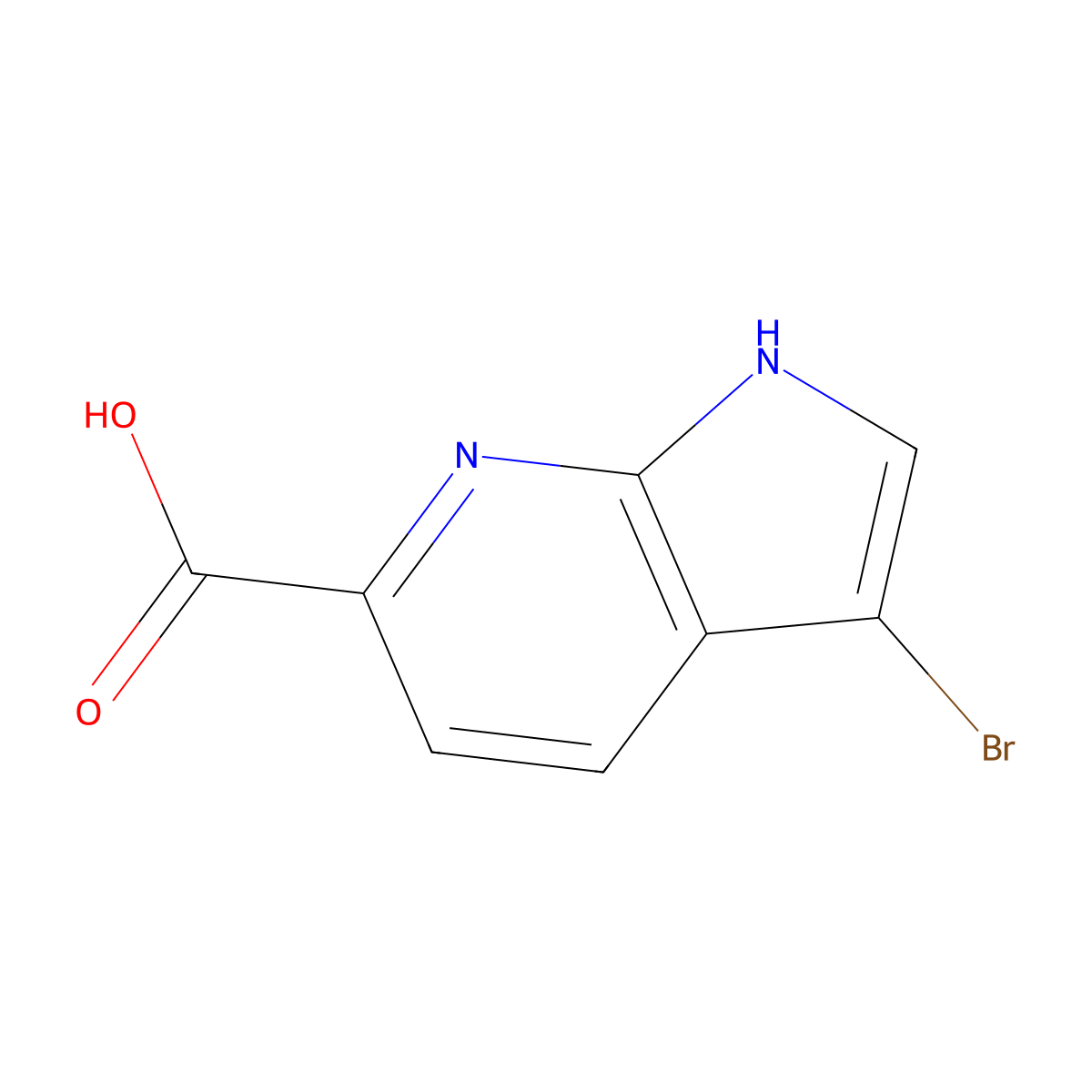 3-Bromo-1H-pyrrolo[2,3-b]pyridine-6-carboxylic acid molecular structure, CAS 1638767-41-5