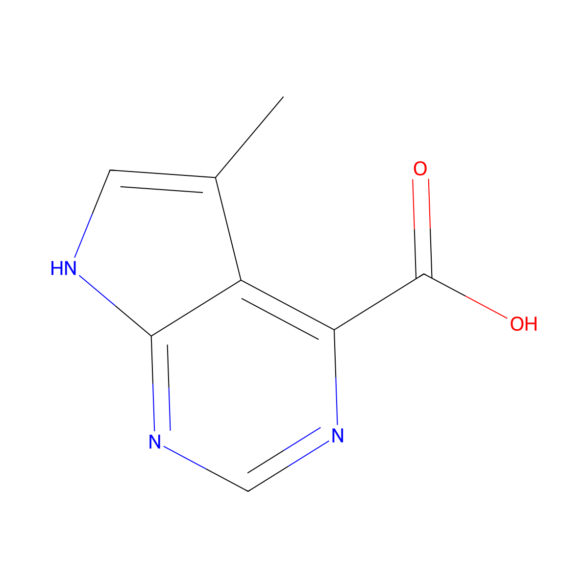 5-Methyl-7H-pyrrolo[2,3-d]pyrimidine-4-carboxylic acid molecular structure, CAS 1638767-45-9