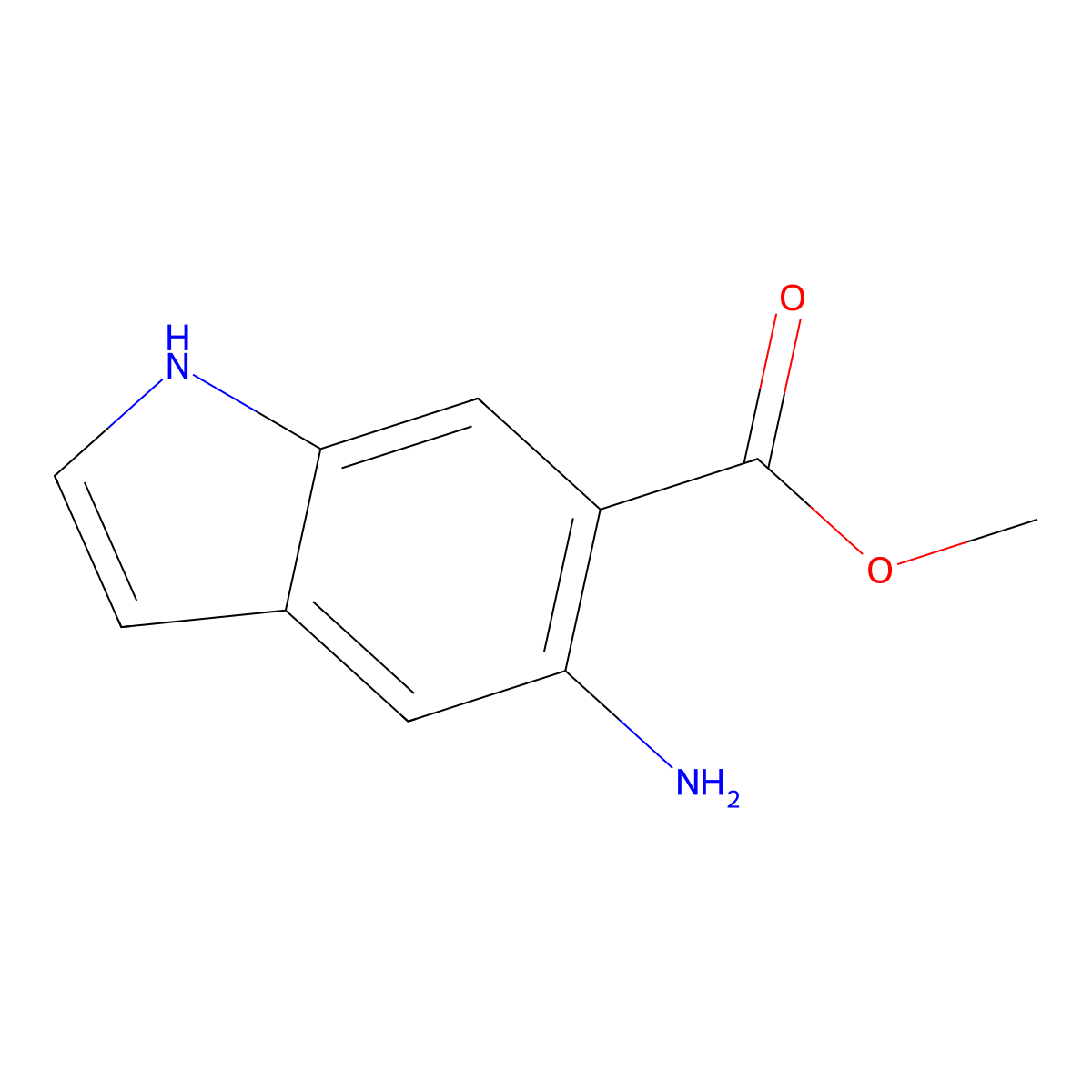 methyl 5-amino-1H-indole-6-carboxylate molecular structure, CAS 1638767-58-4