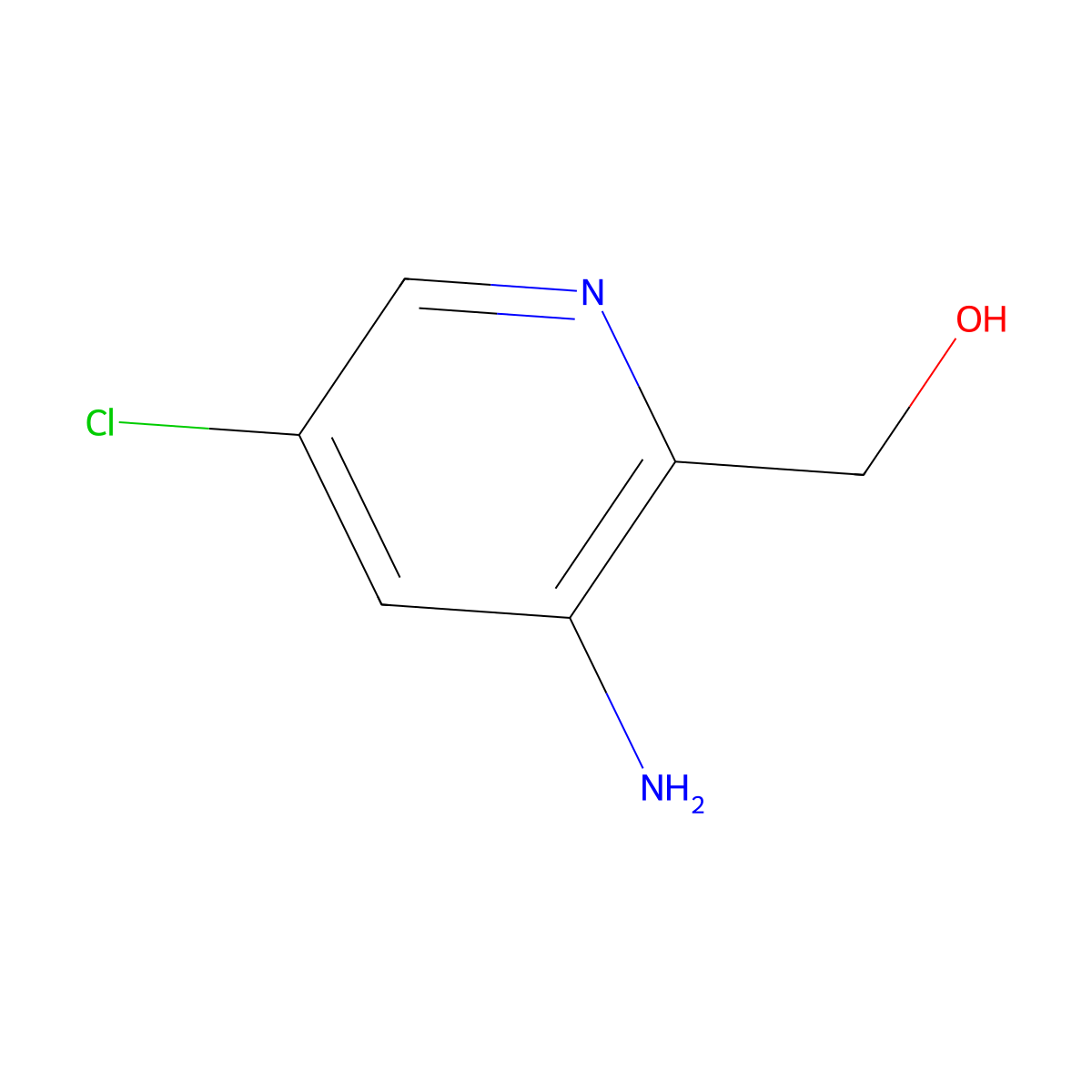 (3-Amino-5-chloropyridin-2-yl)methanol molecular structure, CAS 1638767-59-5