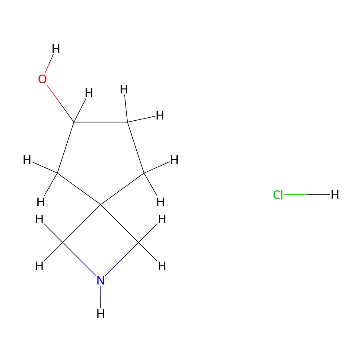 2-Azaspiro[3.4]octan-6-ol hydrochloride molecular structure, CAS 1638767-65-3