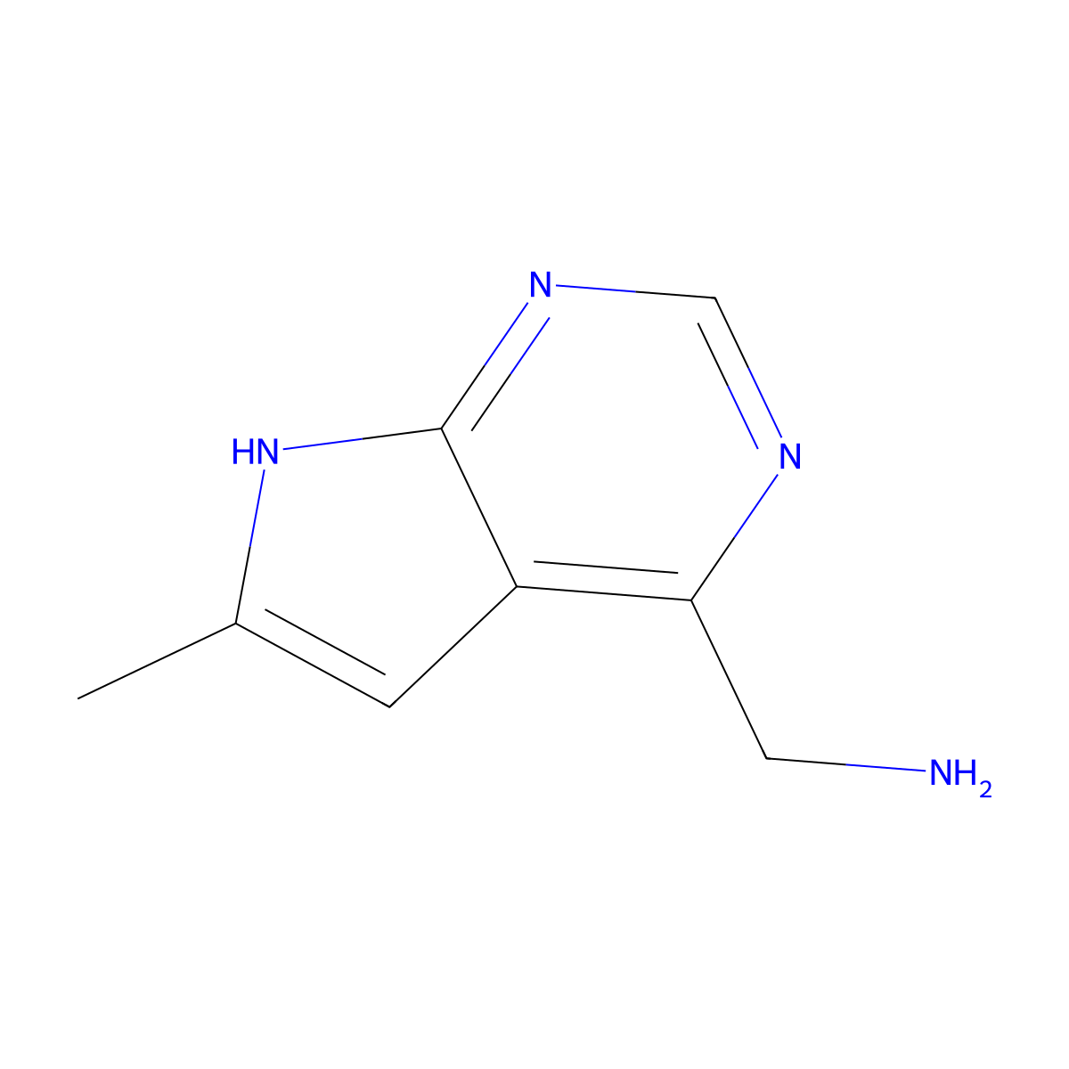 (6-Methyl-7H-pyrrolo[2,3-d]pyrimidin-4-yl)methanamine molecular structure, CAS 1638767-70-0