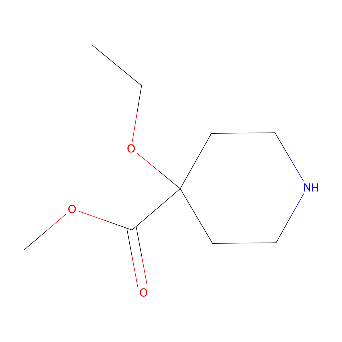 Methyl 4-ethoxypiperidine-4-carboxylate molecular structure, CAS 1638767-74-4
