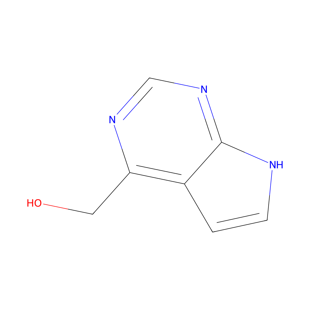 7H-Pyrrolo[2,3-d]pyrimidin-4-ylmethanol molecular structure, CAS 1638767-76-6