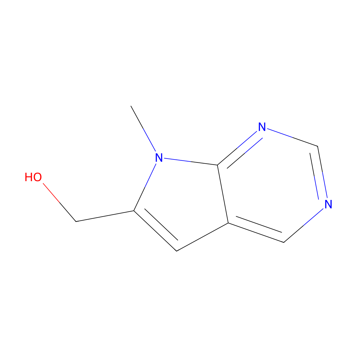 (7-Methyl-7H-pyrrolo[2,3-d]pyrimidin-6-yl)methanol molecular structure, CAS 1638767-80-2