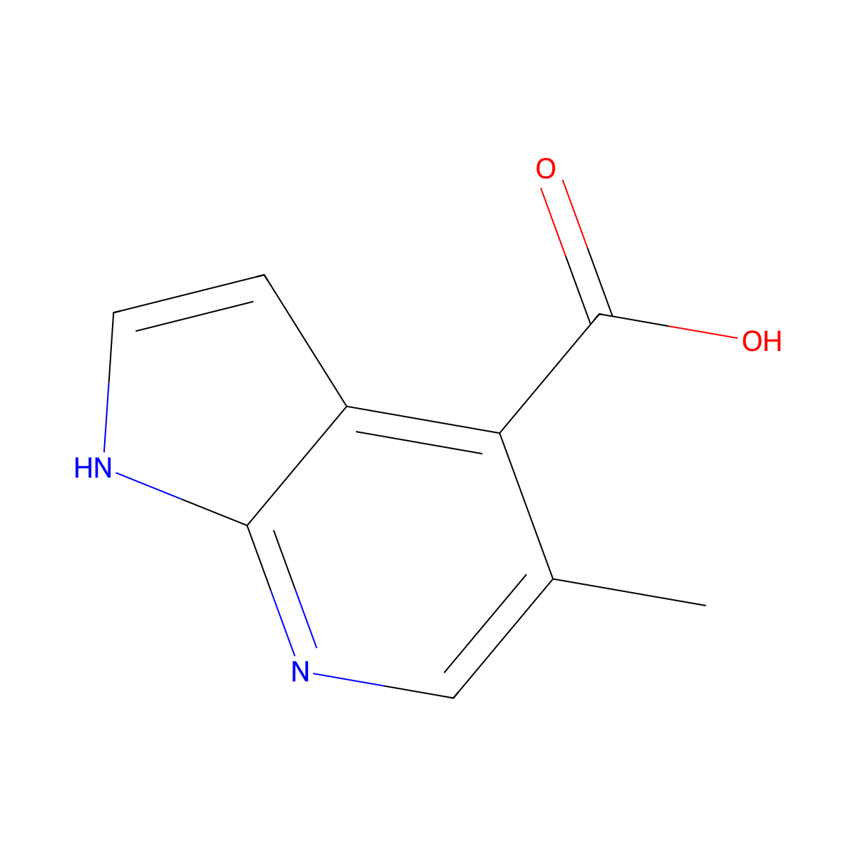 5-methyl-1H-pyrrolo[2,3-b]pyridine-4-carboxylic acid molecular structure, CAS 1638767-87-9
