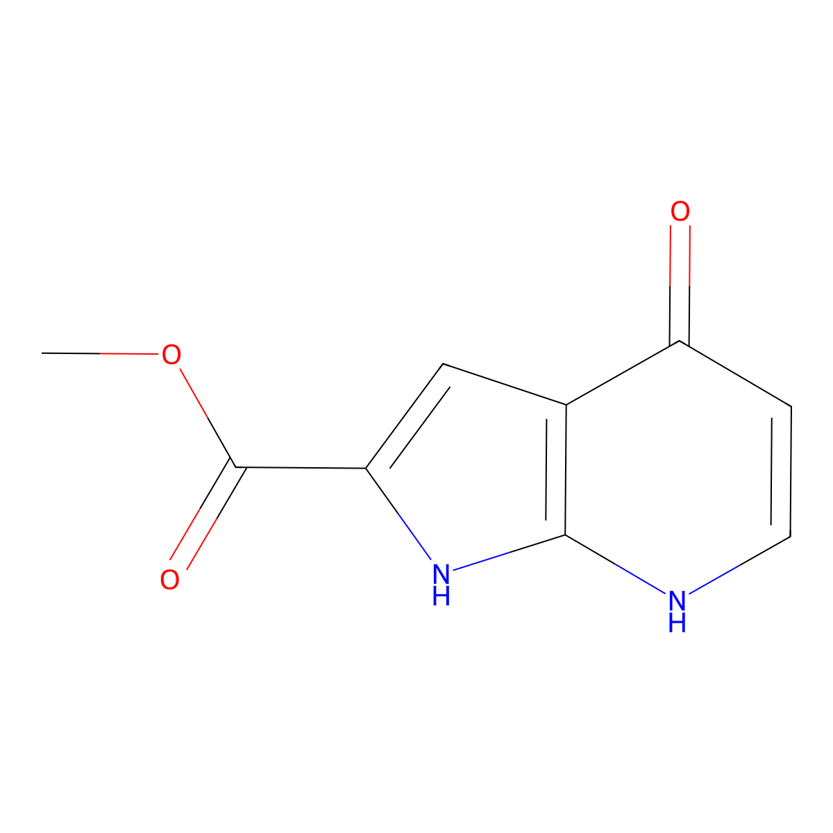 Methyl 4-hydroxy-1H-pyrrolo[2,3-b]pyridine-2-carboxylate molecular structure, CAS 1638767-89-1