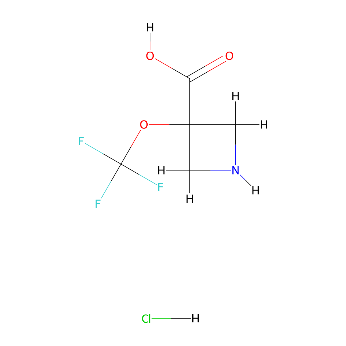 3-(Trifluoromethoxy)azetidine-3-carboxylic acid hydrochloride molecular structure, CAS 1638767-91-5