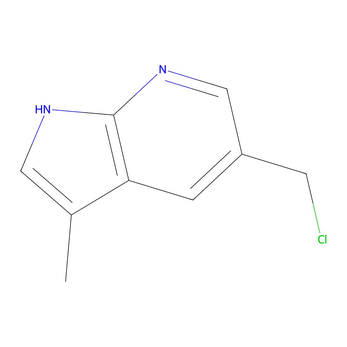 5-(chloromethyl)-3-methyl-1H-pyrrolo[2,3-b]pyridine molecular structure, CAS 1638767-92-6