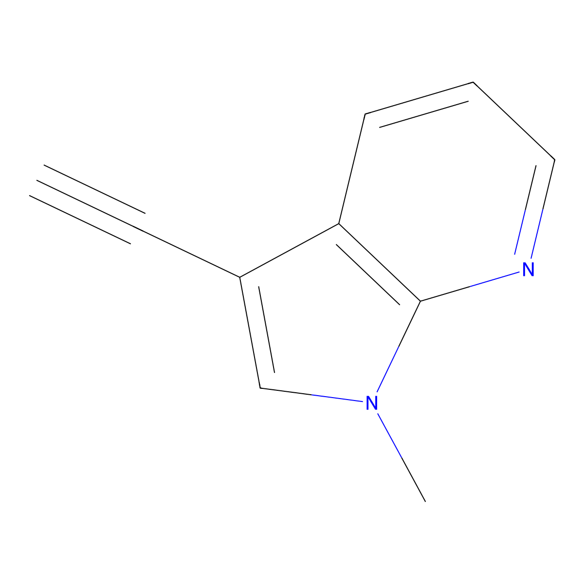 3-ethynyl-1-methyl-1H-pyrrolo[2,3-b]pyridine molecular structure, CAS 1638767-94-8