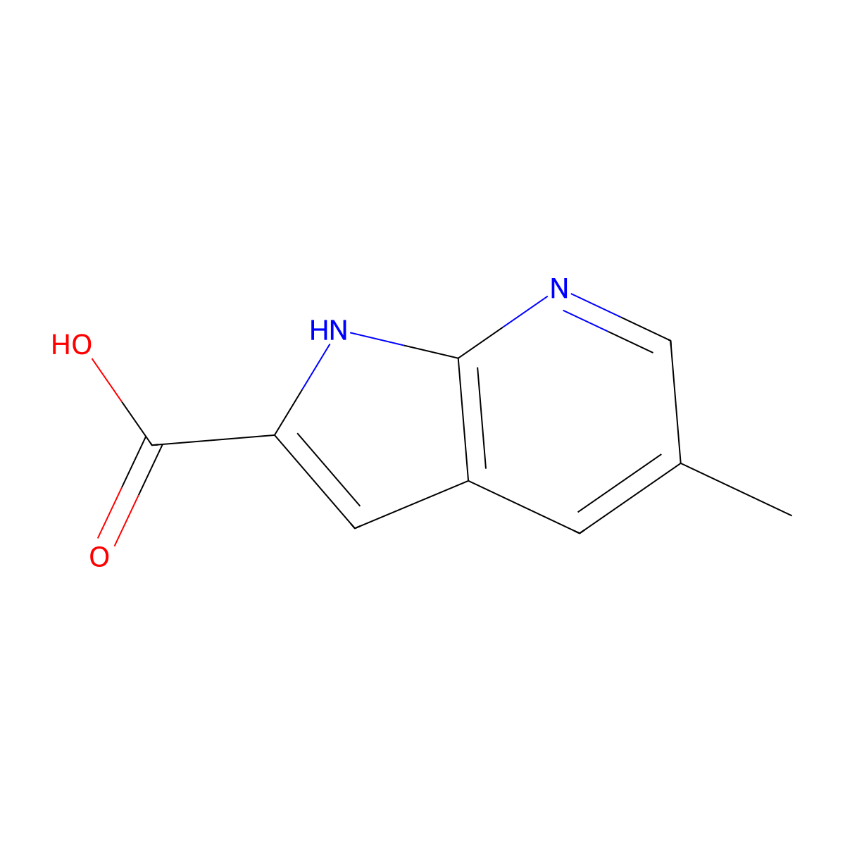 5-Methyl-1H-pyrrolo[2,3-b]pyridine-2-carboxylic acid molecular structure, CAS 1638767-97-1