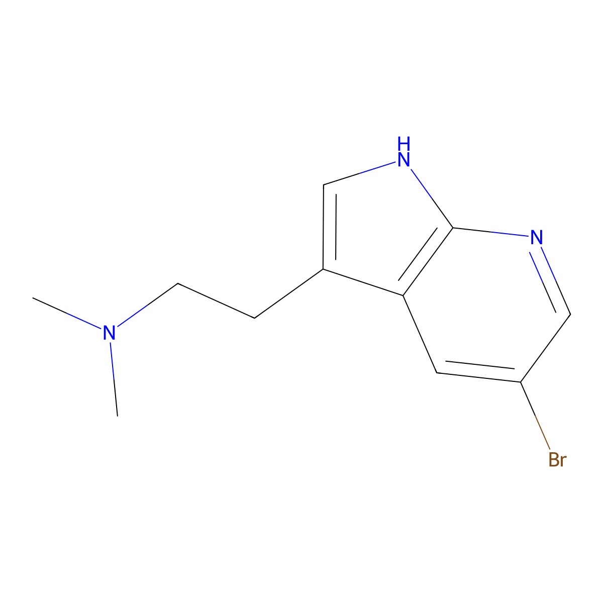 (2-{5-bromo-1H-pyrrolo[2,3-b]pyridin-3-yl}ethyl)dimethylamine molecular structure, CAS 1638768-00-9