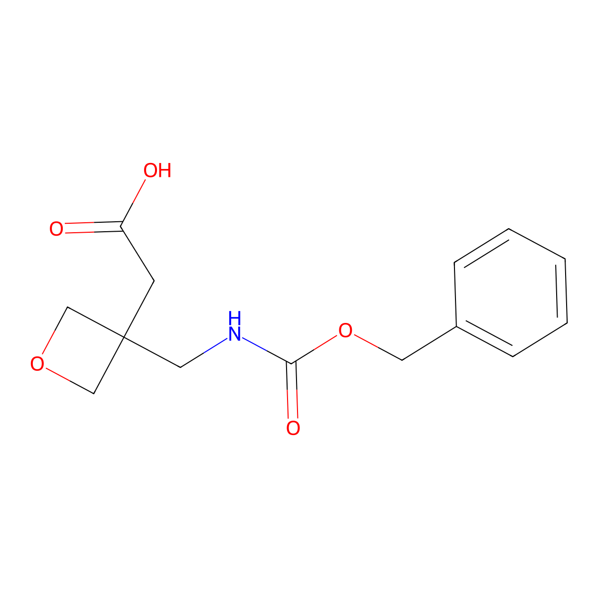 2-[3-({[(Benzyloxy)carbonyl]amino}methyl)oxetan-3-yl]acetic acid molecular structure, CAS 1638768-10-1