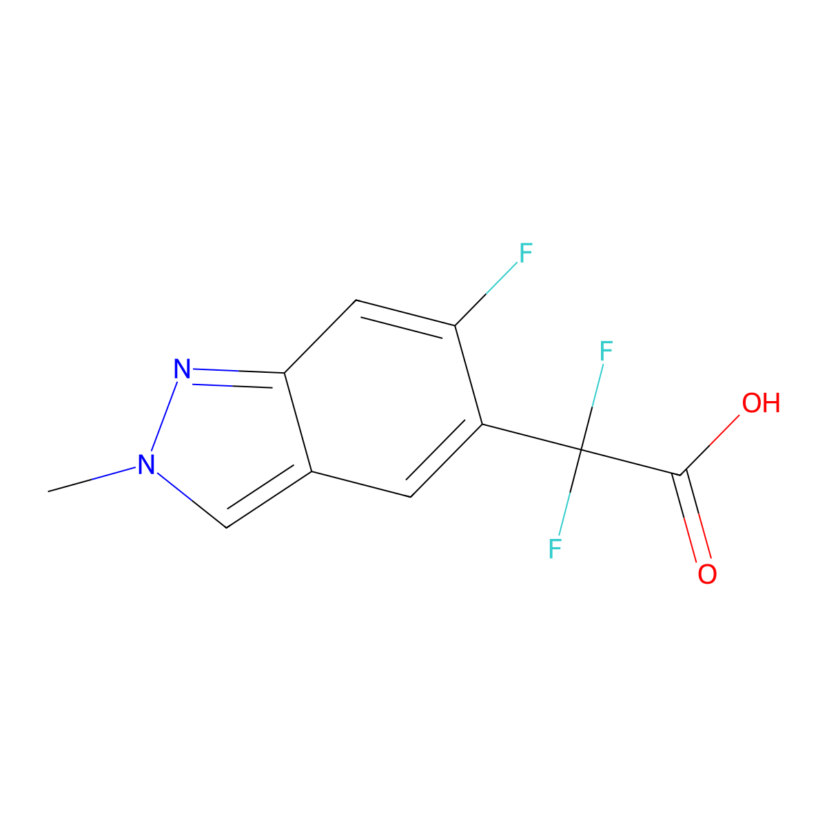 2,2-difluoro-2-(6-fluoro-2-methyl-2H-indazol-5-yl)acetic acid molecular structure, CAS 1638768-11-2