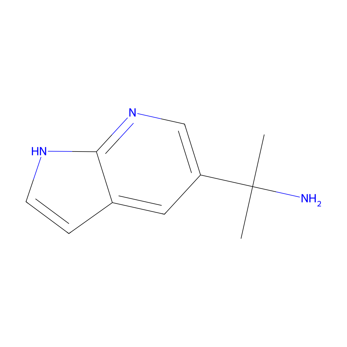 2-{1H-pyrrolo[2,3-b]pyridin-5-yl}propan-2-amine molecular structure, CAS 1638768-16-7