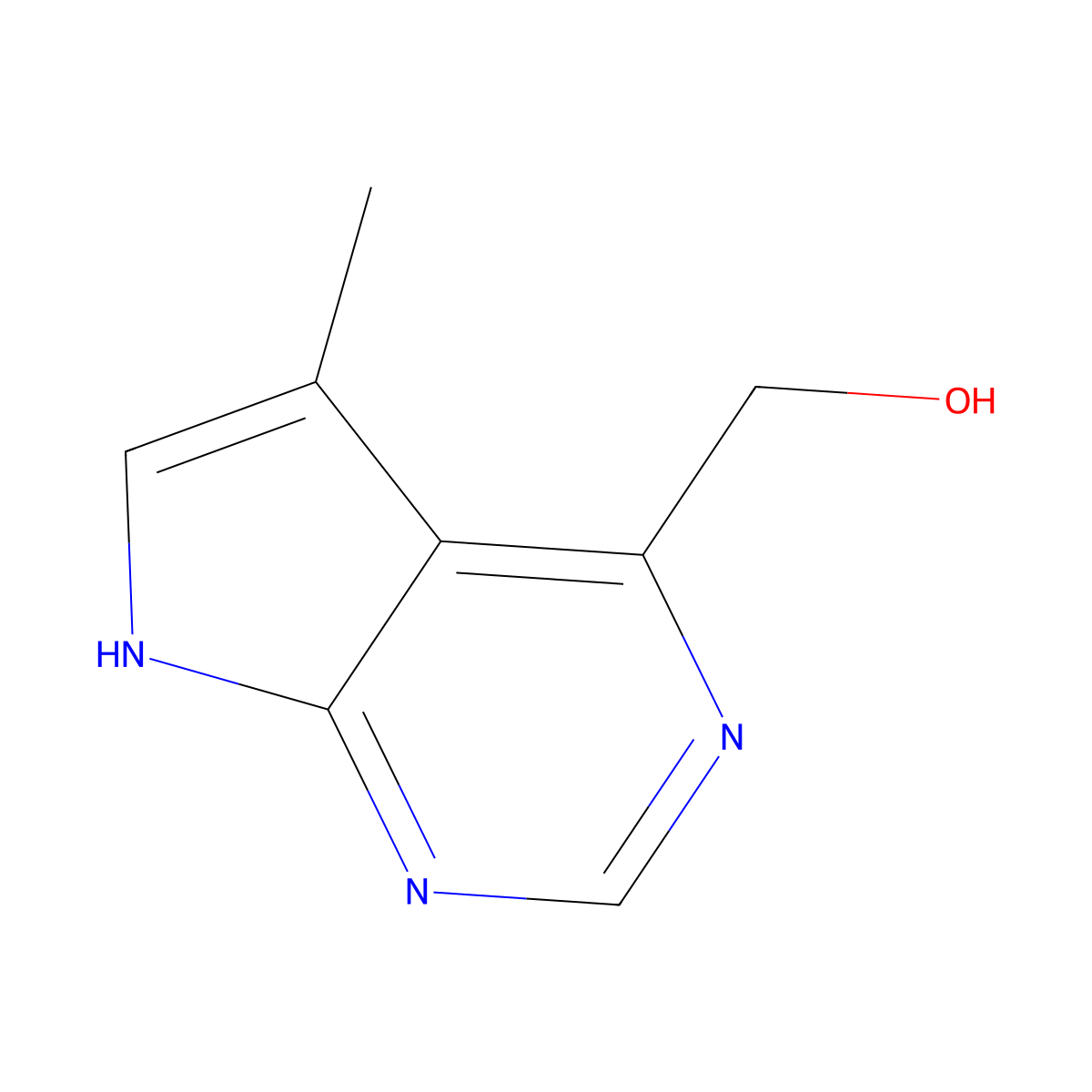(5-Methyl-7H-pyrrolo[2,3-d]pyrimidin-4-yl)methanol molecular structure, CAS 1638768-24-7