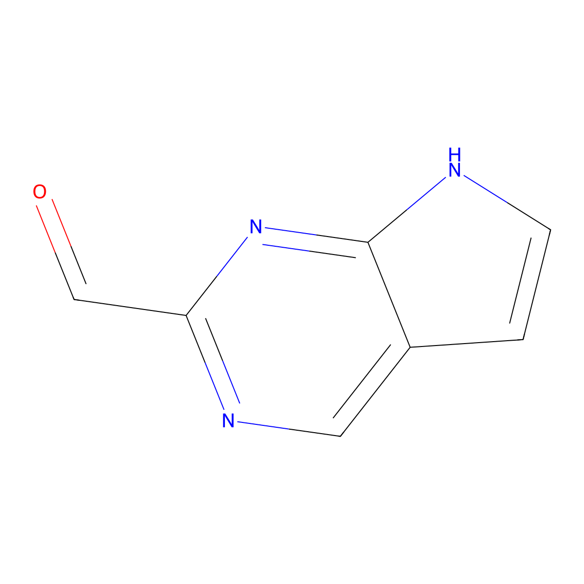 7H-Pyrrolo[2,3-d]pyrimidine-2-carbaldehyde molecular structure, CAS 1638768-34-9