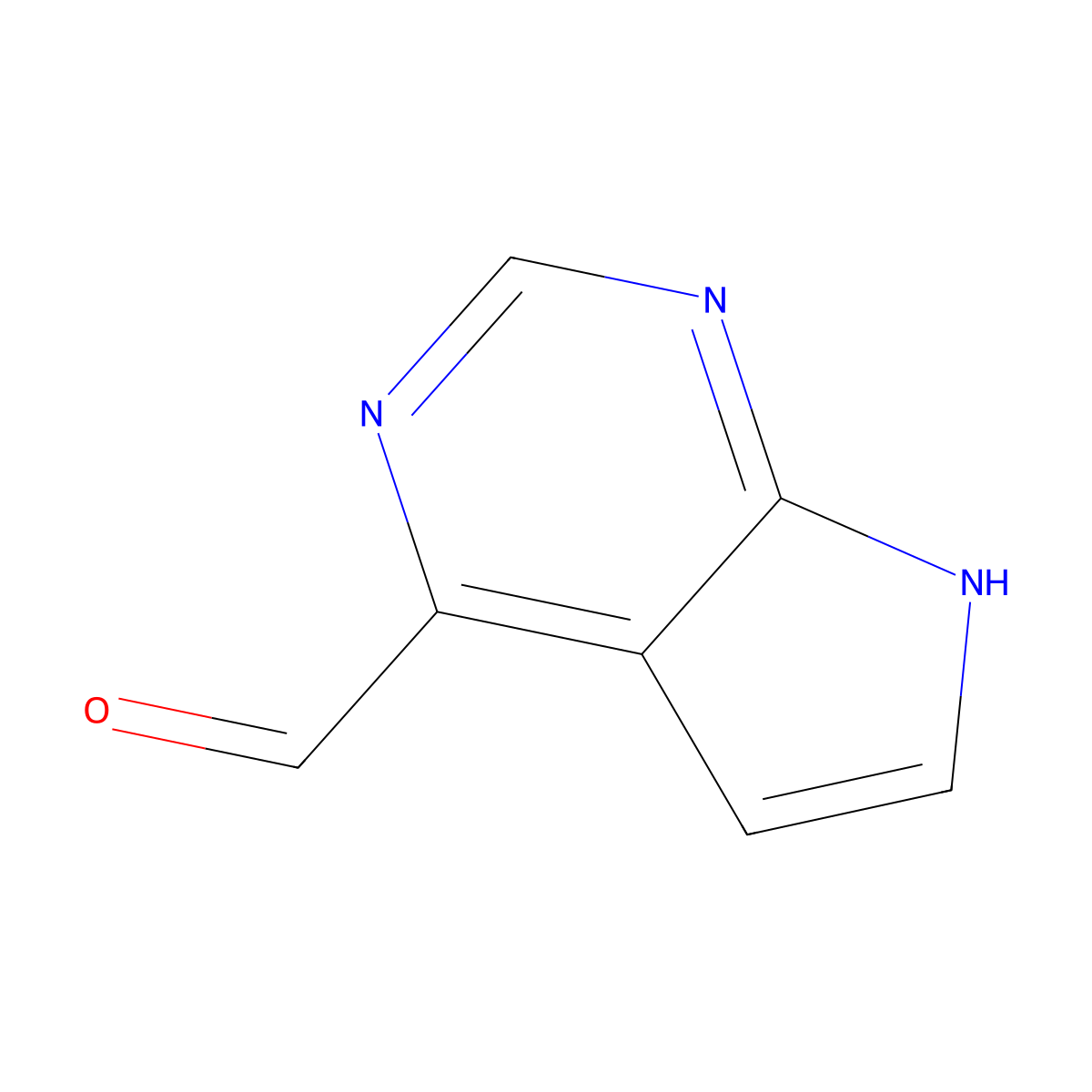 7H-Pyrrolo[2,3-d]pyrimidine-4-carbaldehyde molecular structure, CAS 1638768-36-1