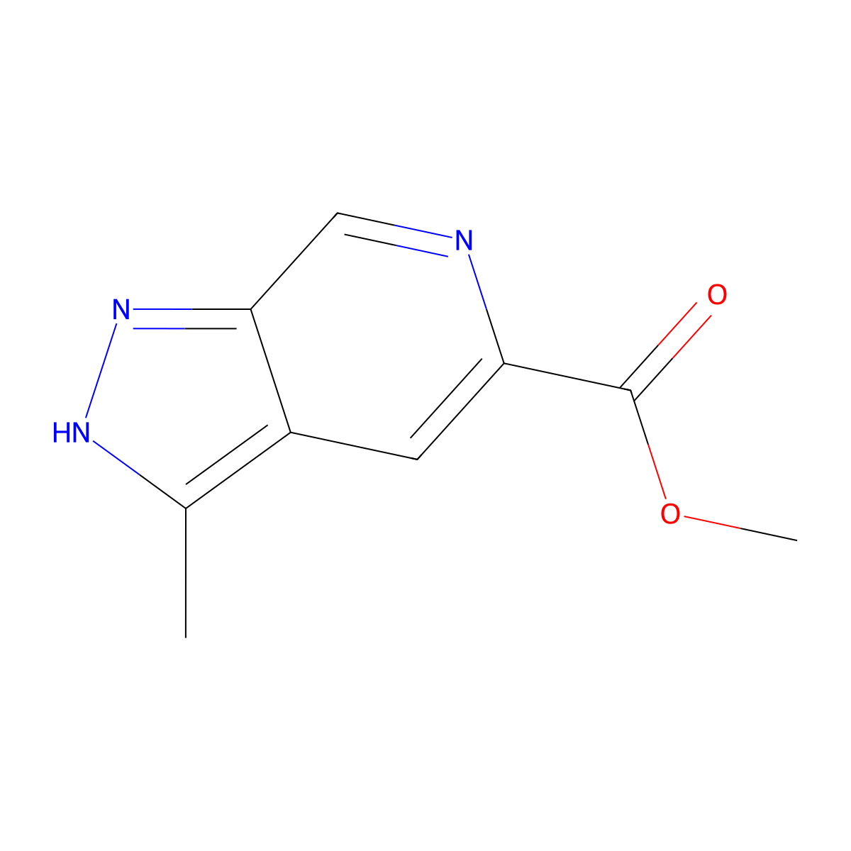 methyl 3-methyl-1H-pyrazolo[3,4-c]pyridine-5-carboxylate molecular structure, CAS 1638768-41-8