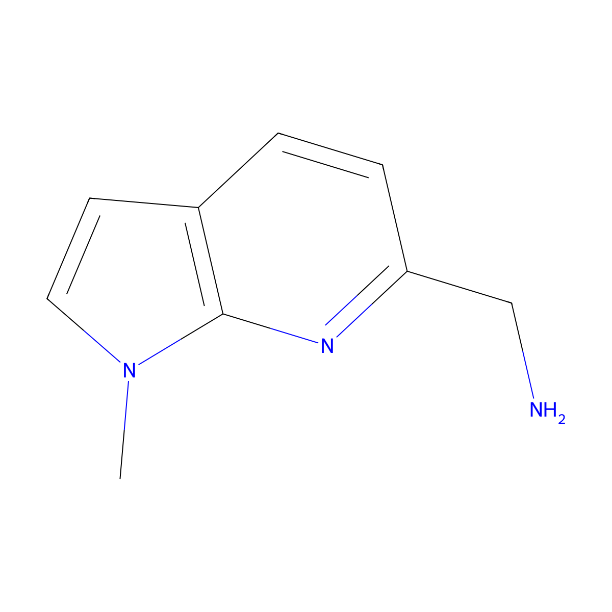 {1-methyl-1H-pyrrolo[2,3-b]pyridin-6-yl}methanamine molecular structure, CAS 1638768-43-0