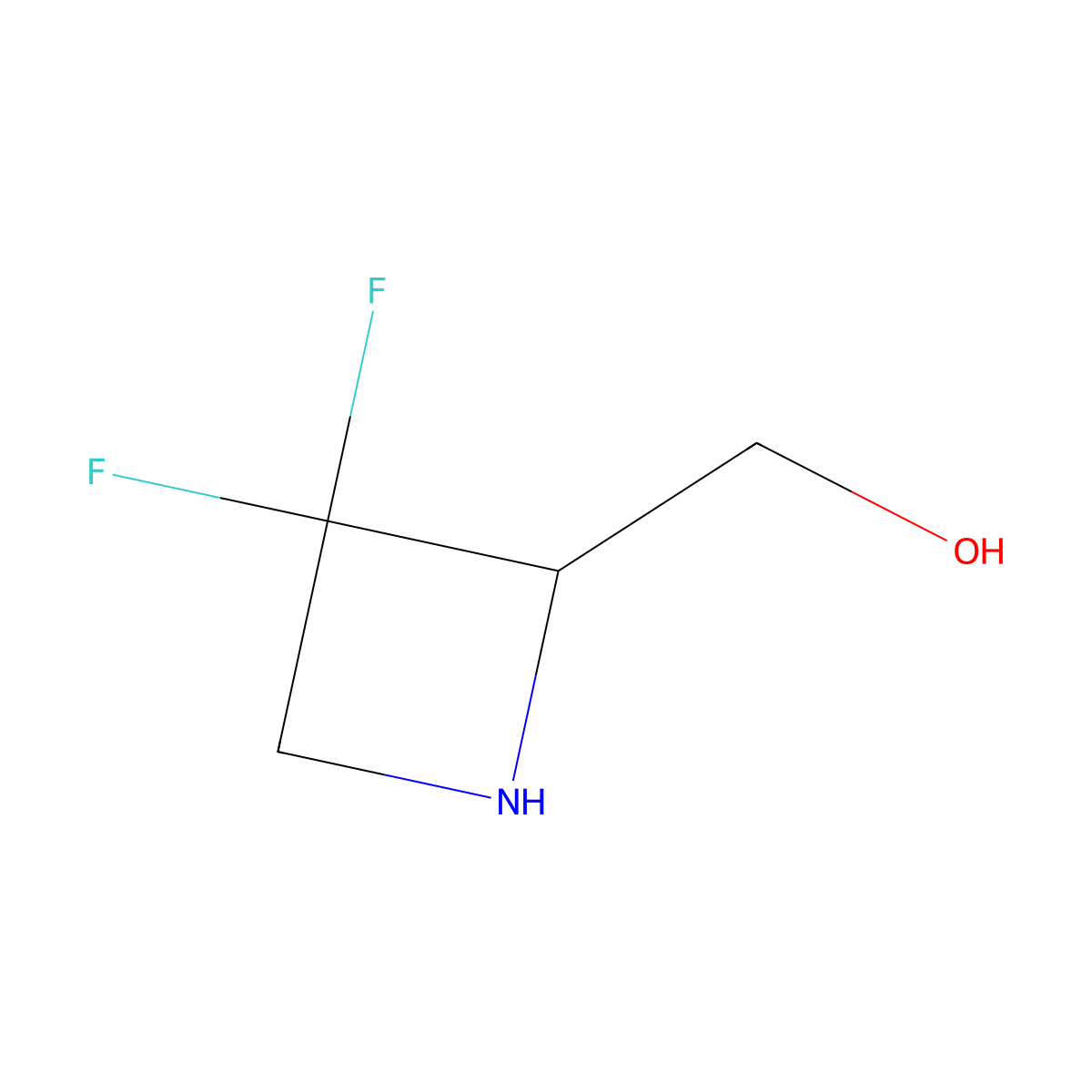 (3,3-Difluoroazetidin-2-yl)methanol molecular structure, CAS 1638768-50-9
